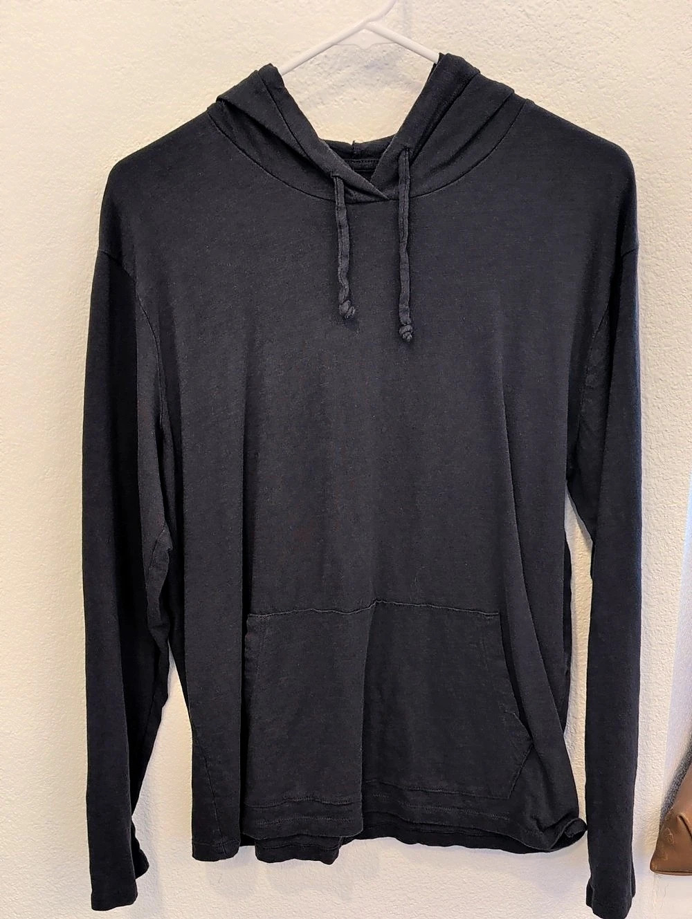 Goodthreads Long Sleeve Lightweight Hoodie Charcoal/Black Cotton NWOT